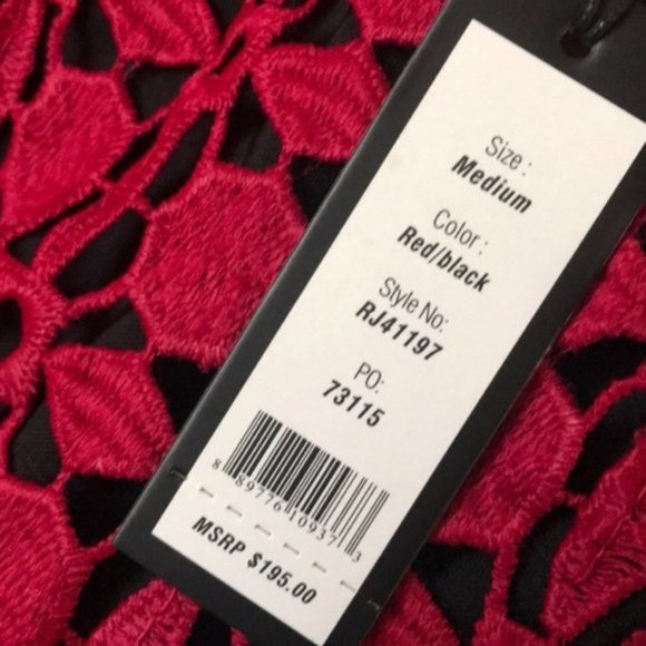 Romeo & Juliet Couture Red Crochet Midi Dress - Picture 7 of 8